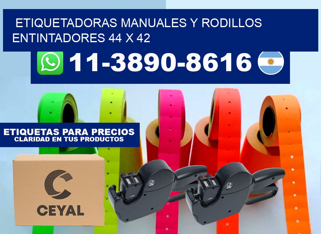 Etiquetadoras manuales y rodillos entintadores 44 x 42