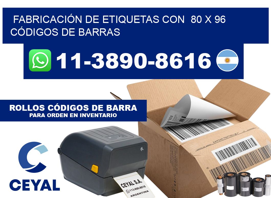 FABRICACIÓN DE ETIQUETAS CON  80 x 96 CÓDIGOS DE BARRAS
