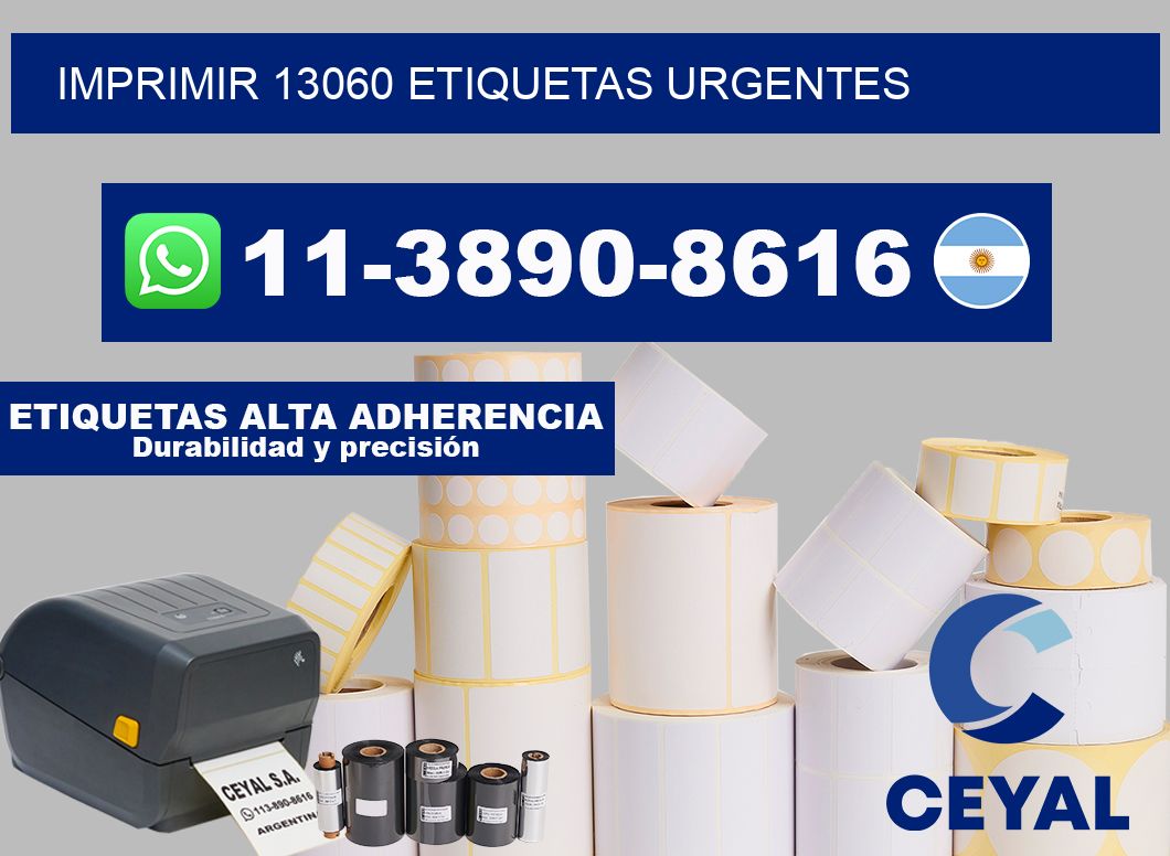 IMPRIMIR 13060 ETIQUETAS URGENTES