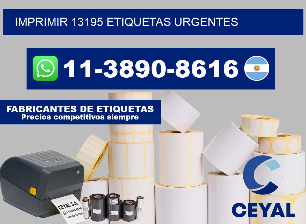 IMPRIMIR 13195 ETIQUETAS URGENTES