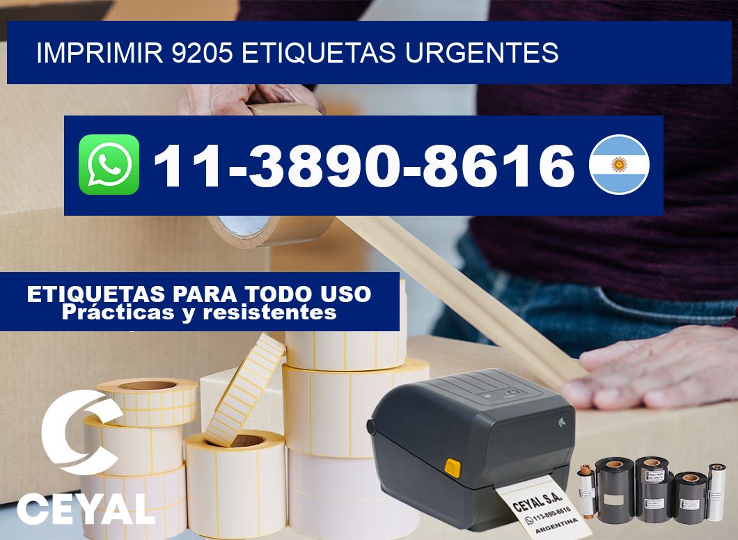 IMPRIMIR 9205 ETIQUETAS URGENTES