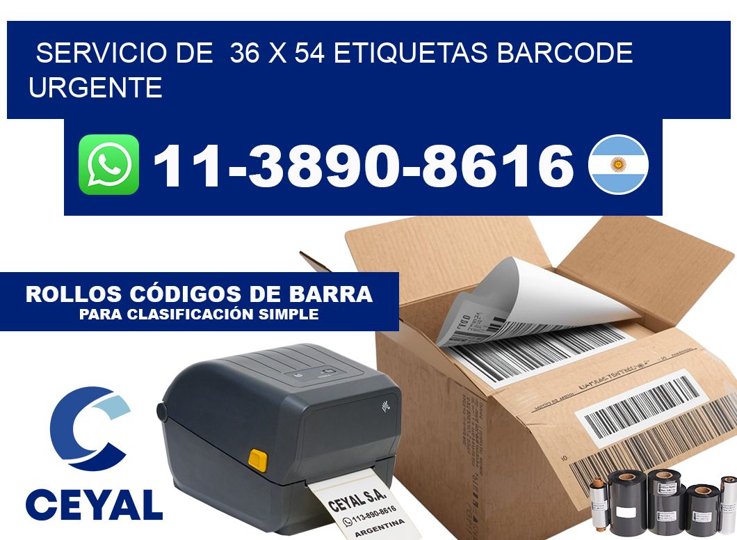 SERVICIO DE  36 x 54 ETIQUETAS BARCODE URGENTE