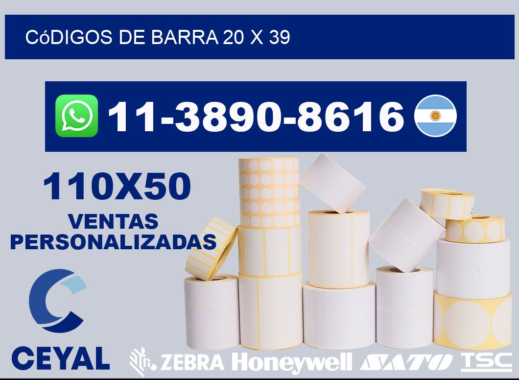 códigos de barra 20 x 39