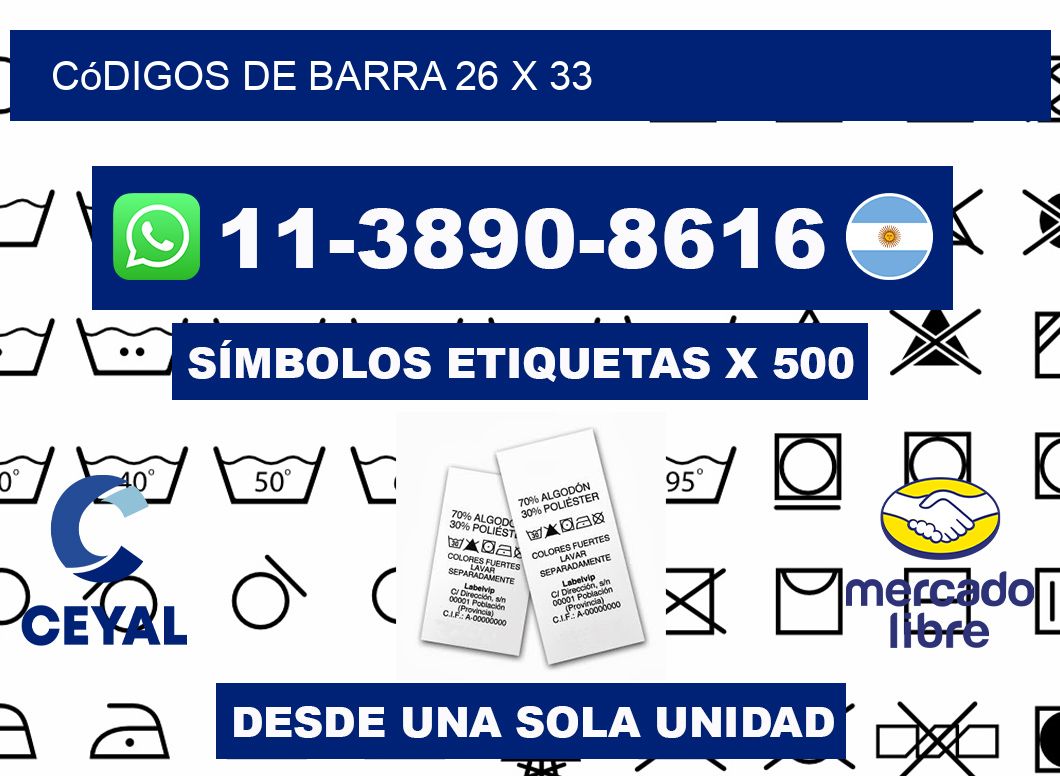 códigos de barra 26 x 33