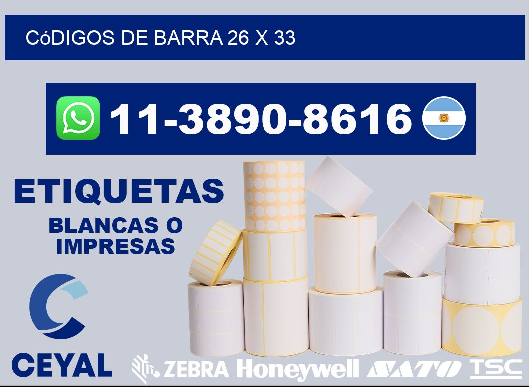 códigos de barra 26 x 33