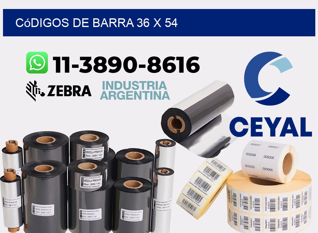 códigos de barra 36 x 54