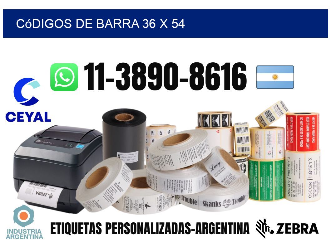 códigos de barra 36 x 54