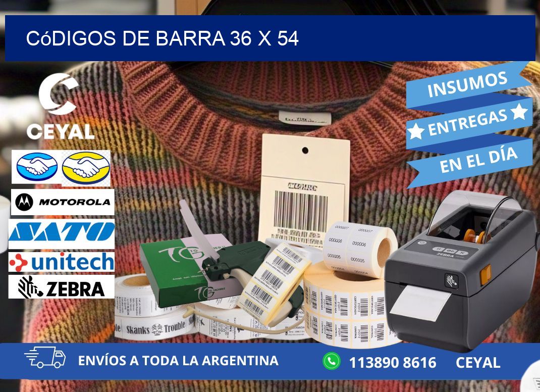 códigos de barra 36 x 54