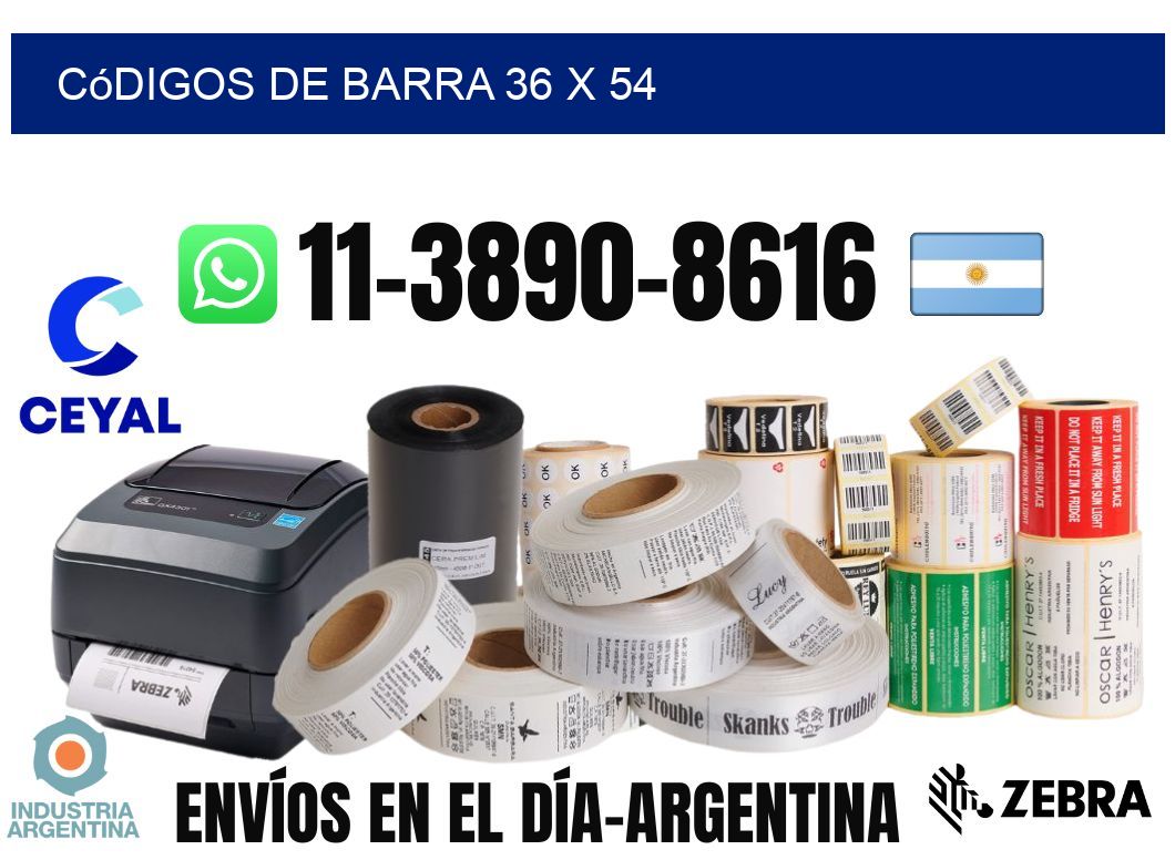 códigos de barra 36 x 54