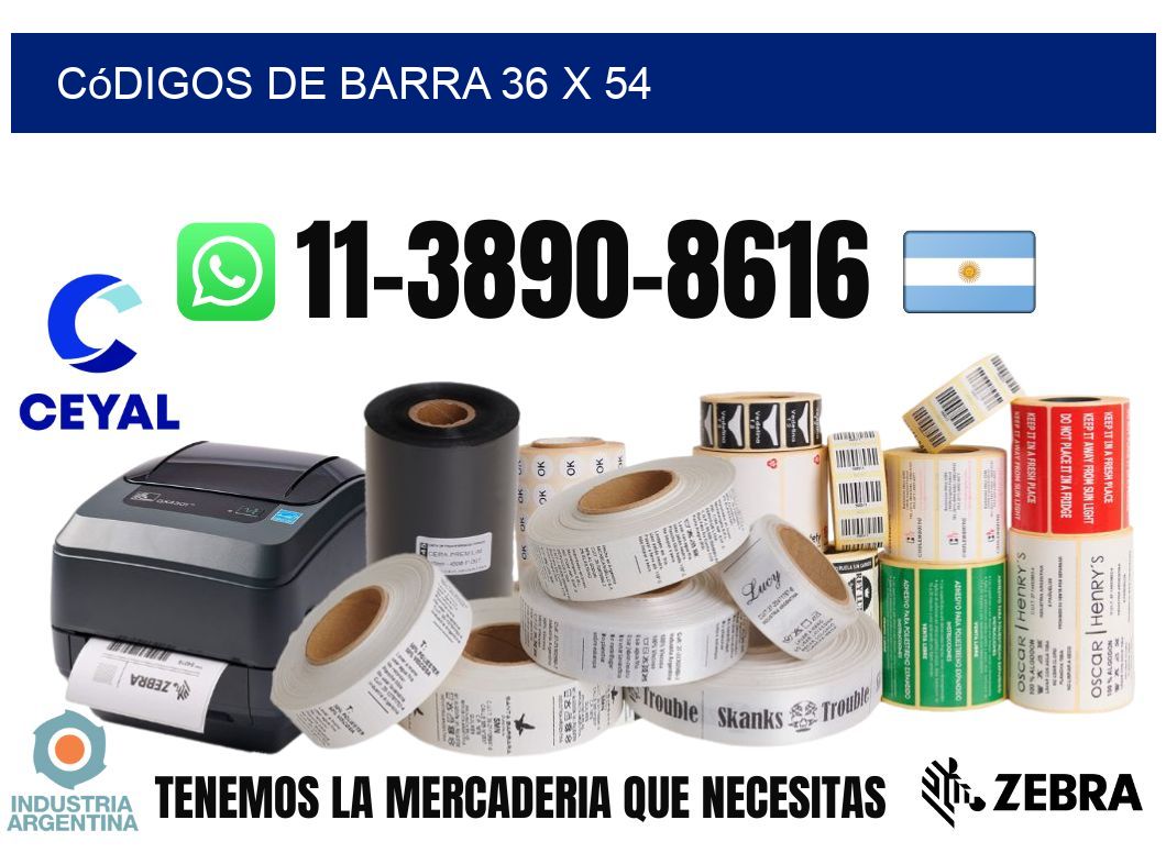 códigos de barra 36 x 54