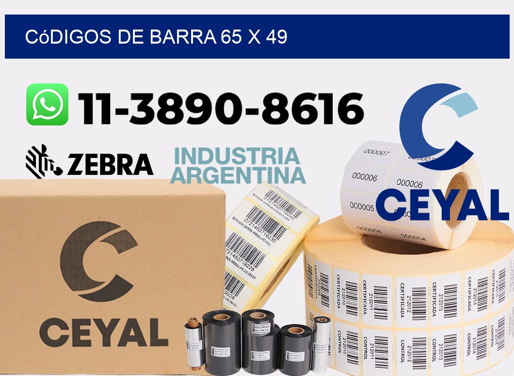 códigos de barra 65 x 49