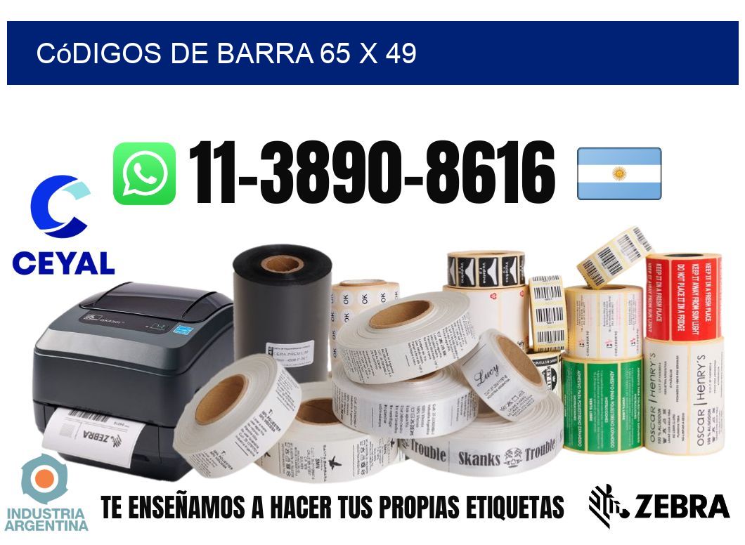 códigos de barra 65 x 49