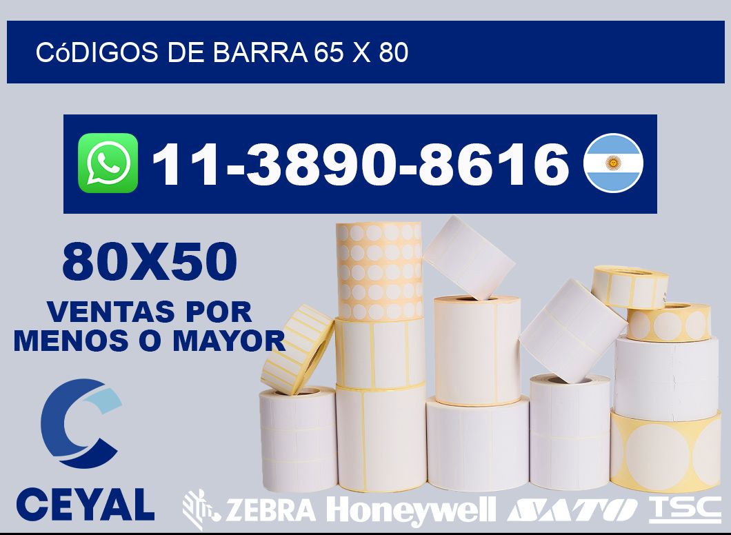 códigos de barra 65 x 80