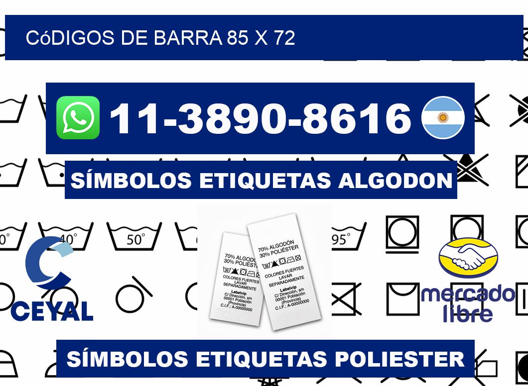 códigos de barra 85 x 72