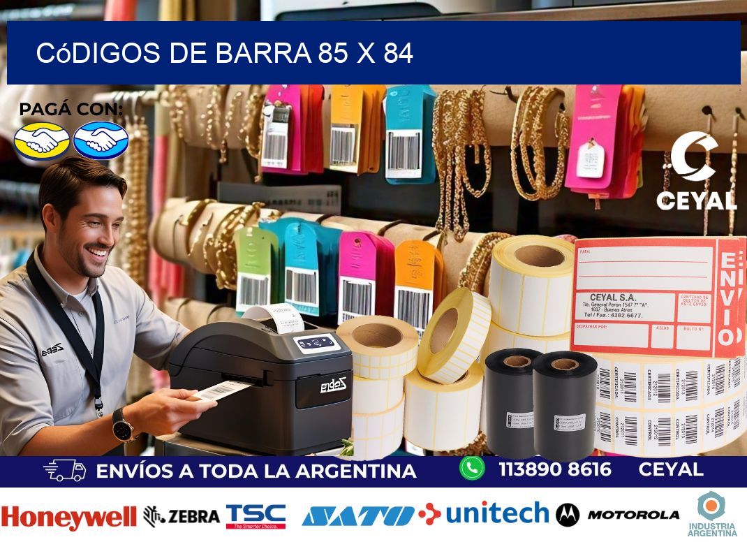 códigos de barra 85 x 84