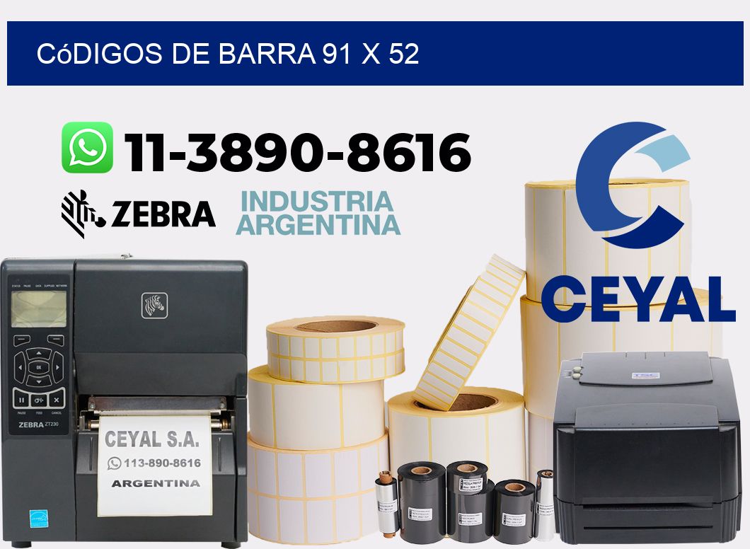 códigos de barra 91 x 52
