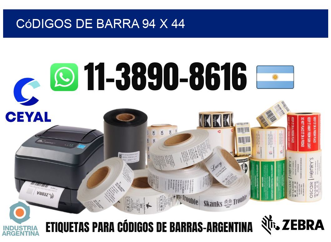 códigos de barra 94 x 44