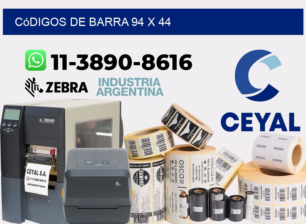 códigos de barra 94 x 44