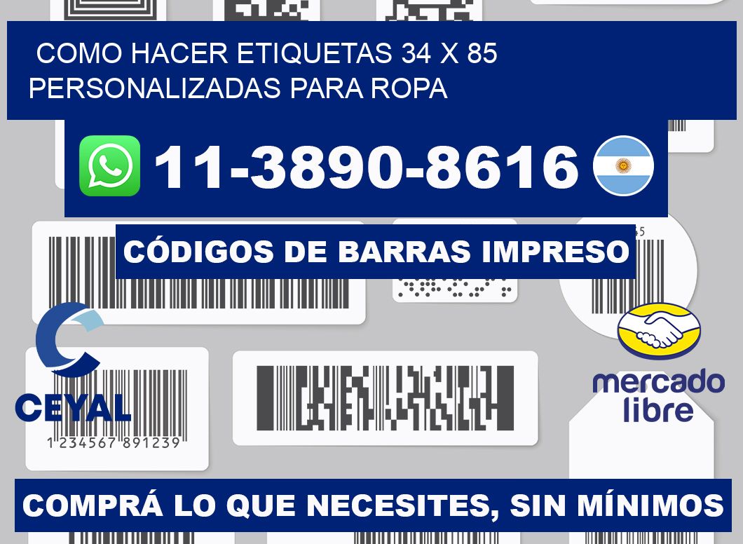 como hacer etiquetas 34 x 85 personalizadas para ropa