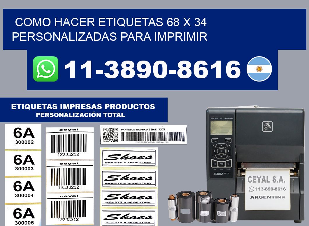 como hacer etiquetas 68 x 34 personalizadas para imprimir