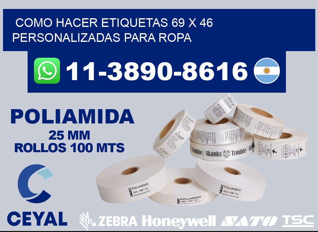 como hacer etiquetas 69 x 46 personalizadas para ropa
