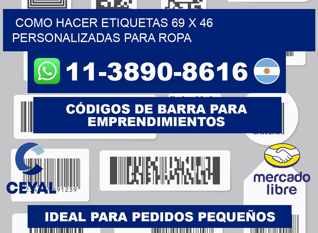 como hacer etiquetas 69 x 46 personalizadas para ropa
