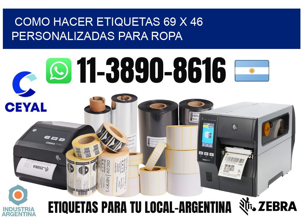 como hacer etiquetas 69 x 46 personalizadas para ropa