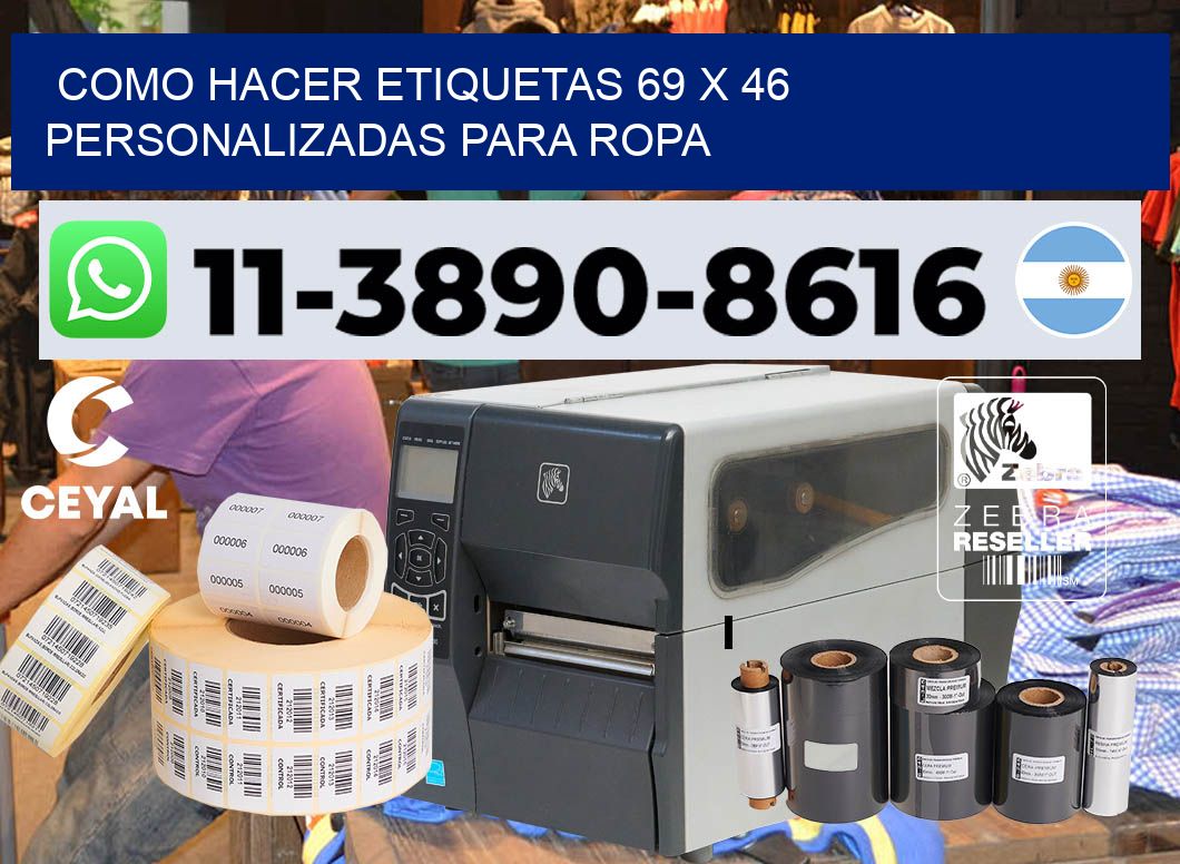 como hacer etiquetas 69 x 46 personalizadas para ropa