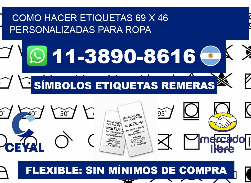como hacer etiquetas 69 x 46 personalizadas para ropa