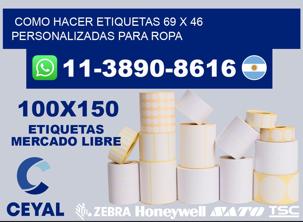 como hacer etiquetas 69 x 46 personalizadas para ropa