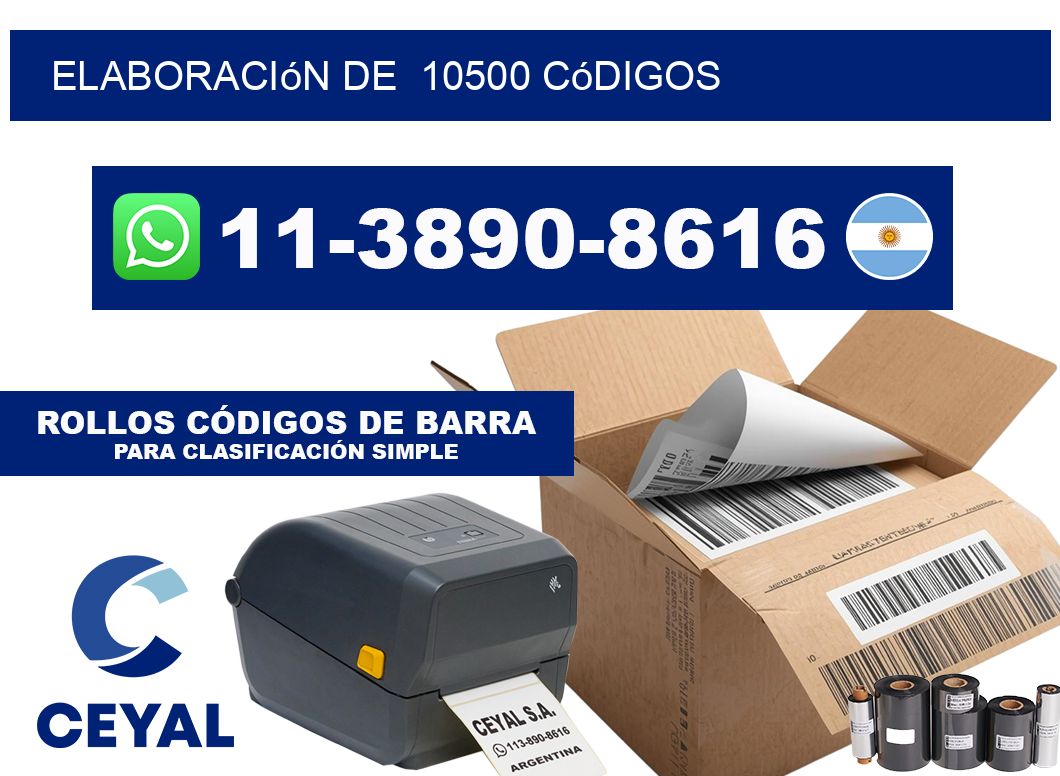 elaboración de  10500 códigos