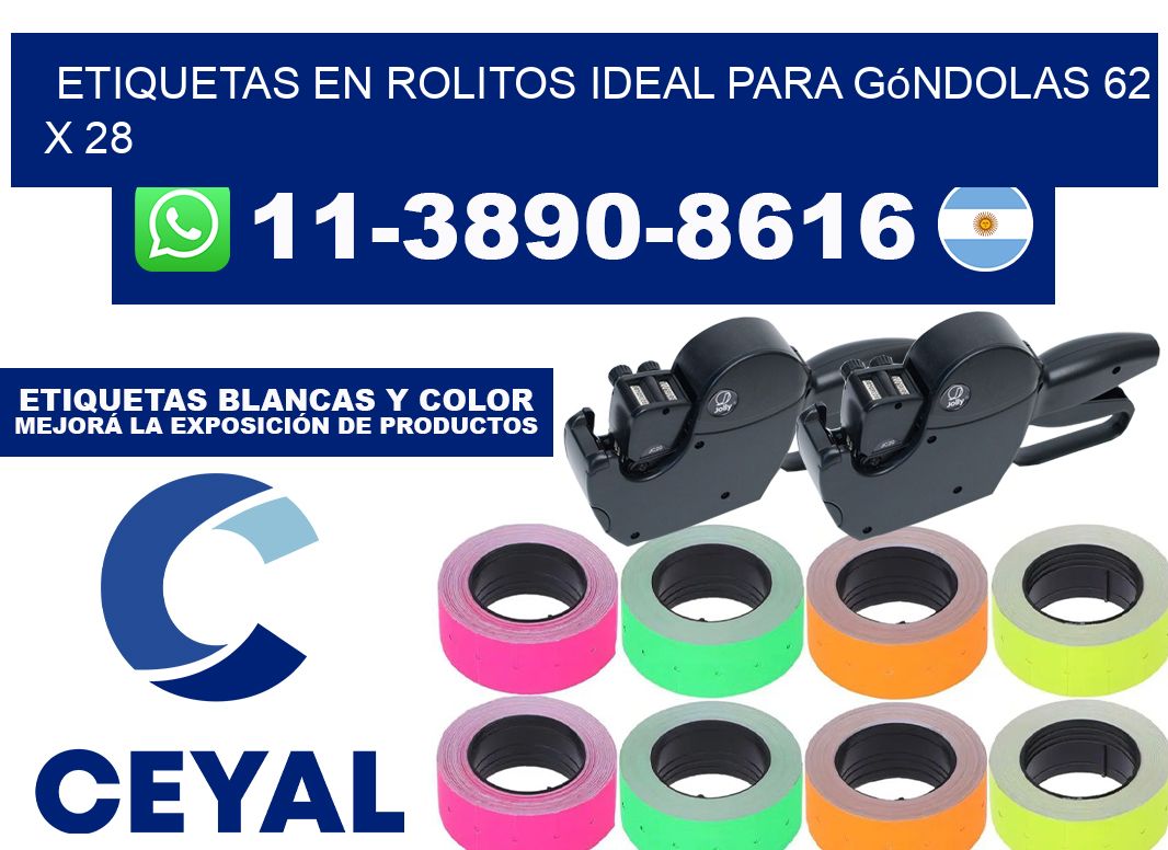 etiquetas en rolitos ideal para góndolas 62 x 28