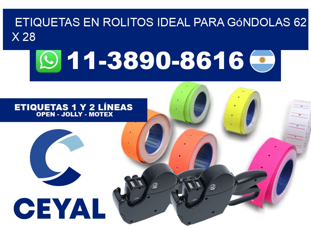 etiquetas en rolitos ideal para góndolas 62 x 28