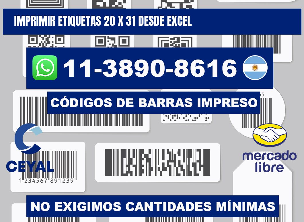 imprimir etiquetas 20 x 31 desde excel