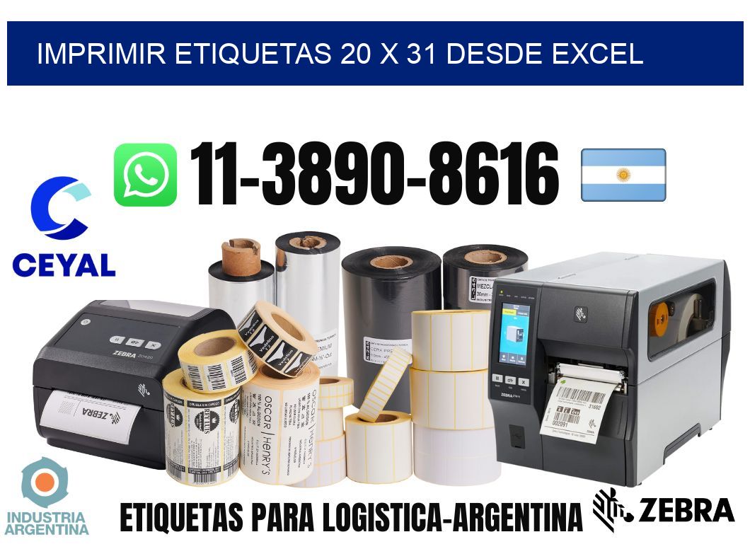 imprimir etiquetas 20 x 31 desde excel