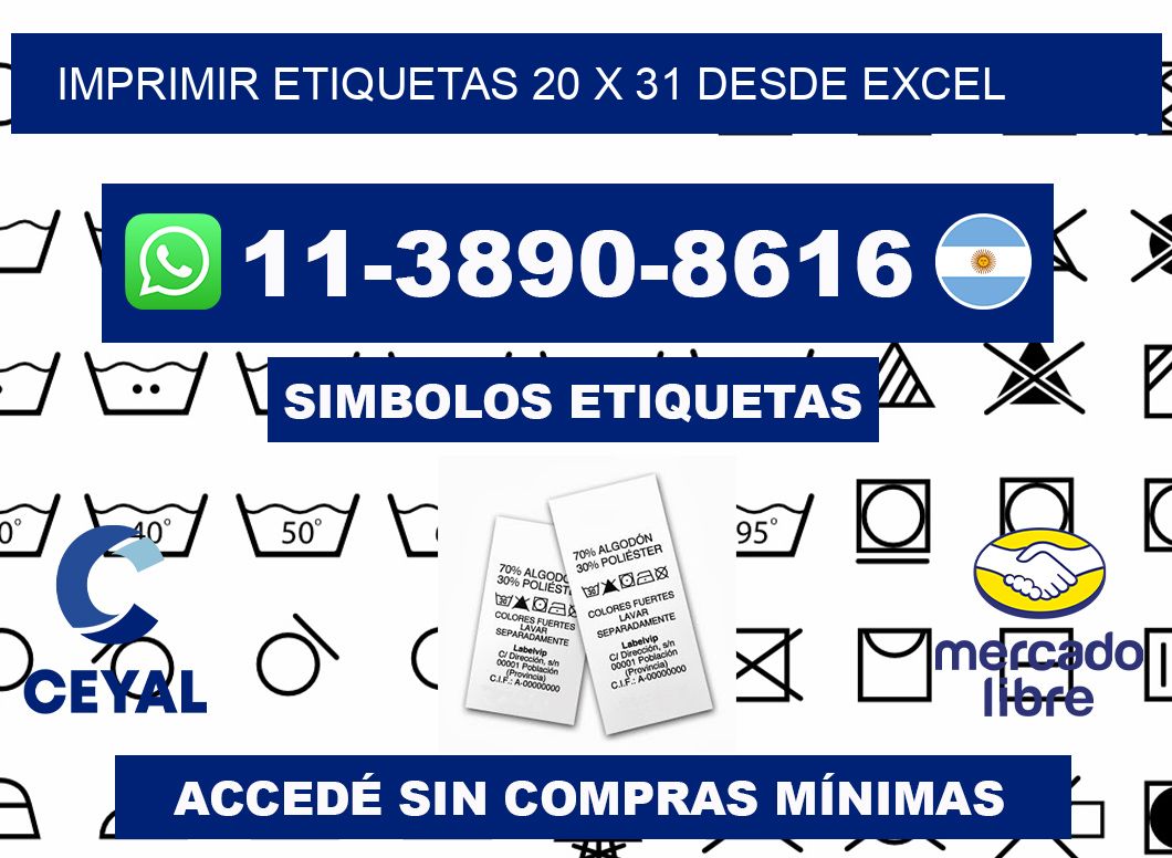 imprimir etiquetas 20 x 31 desde excel