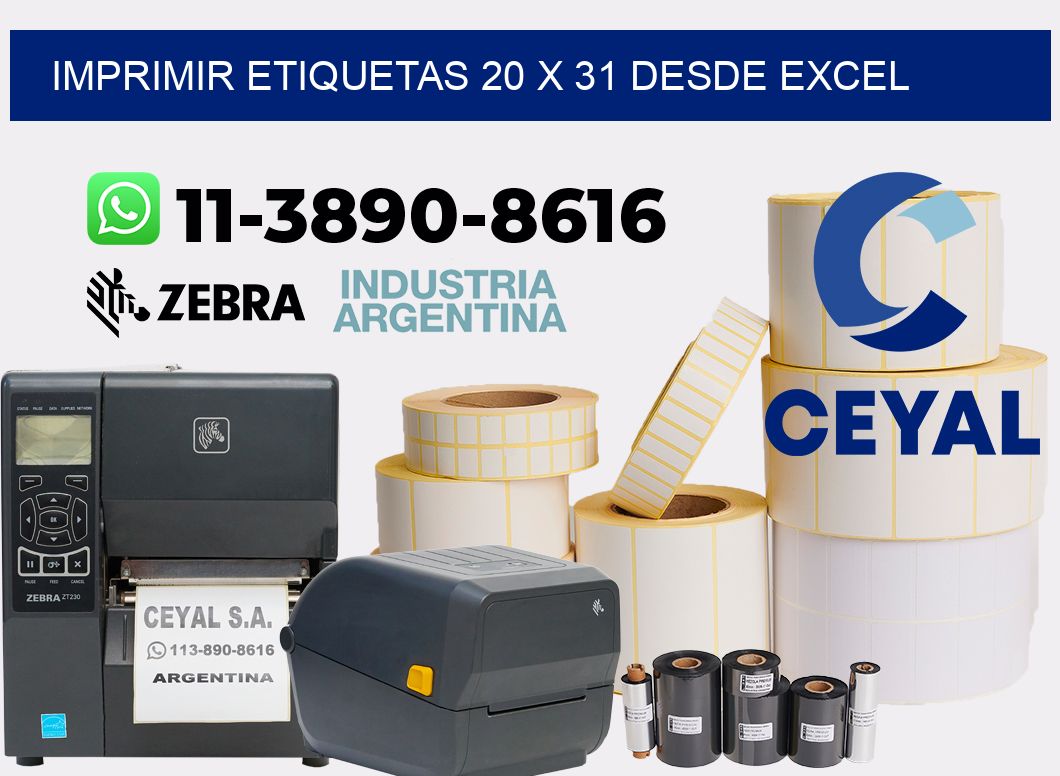 imprimir etiquetas 20 x 31 desde excel