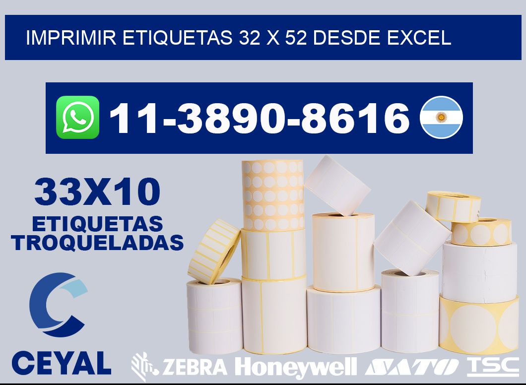 imprimir etiquetas 32 x 52 desde excel