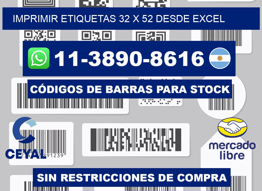 imprimir etiquetas 32 x 52 desde excel