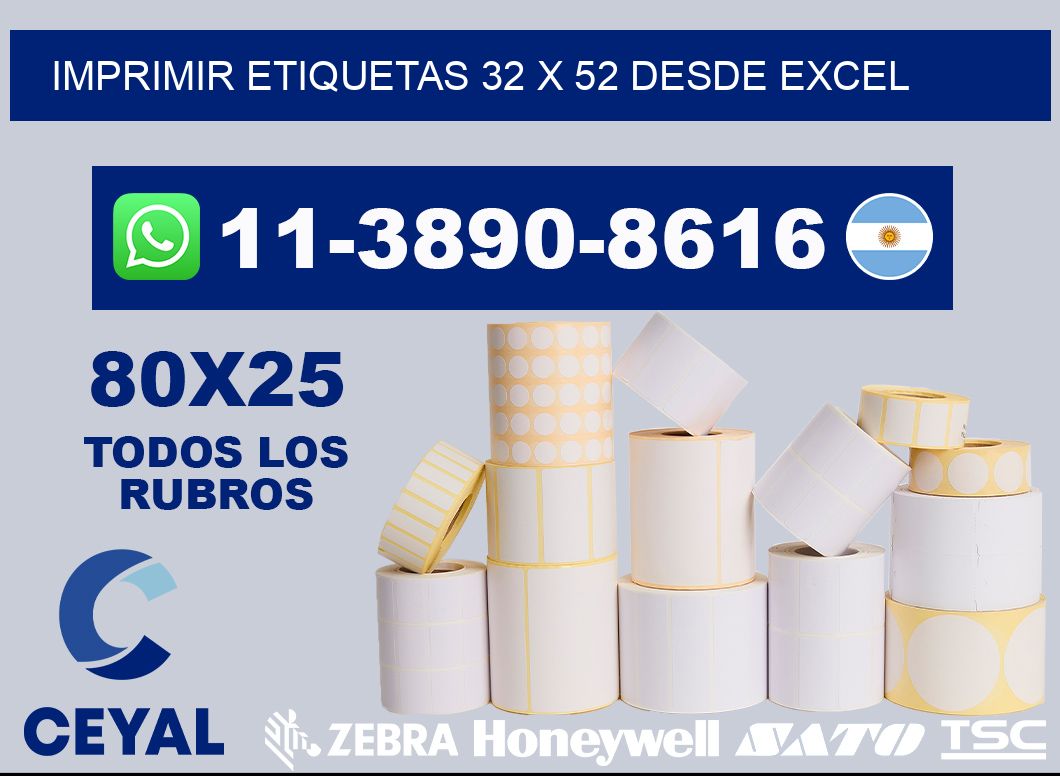 imprimir etiquetas 32 x 52 desde excel