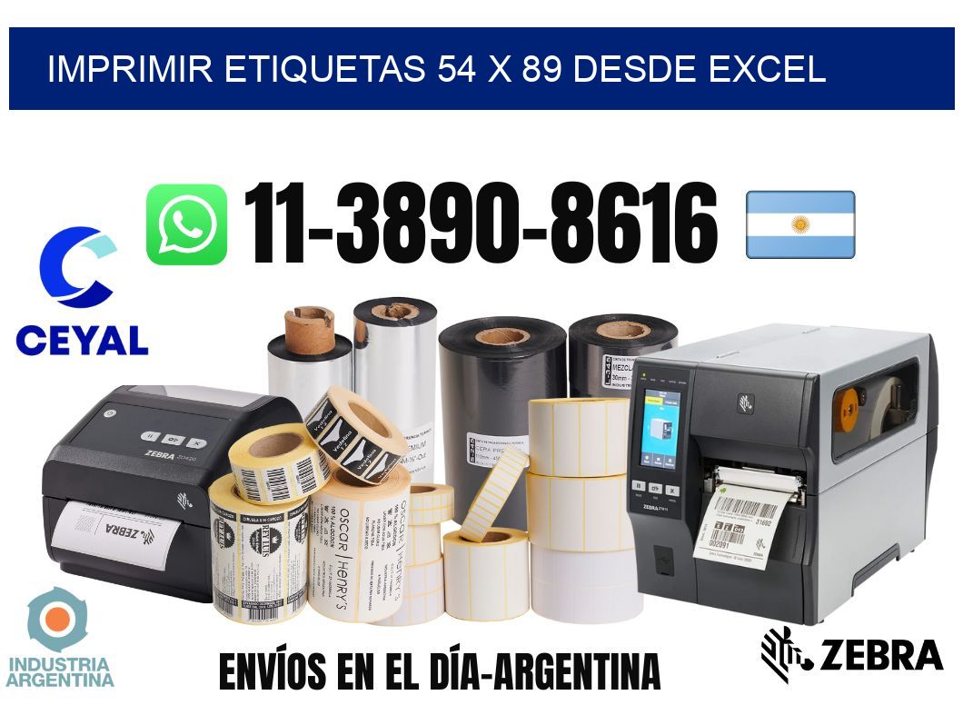 imprimir etiquetas 54 x 89 desde excel