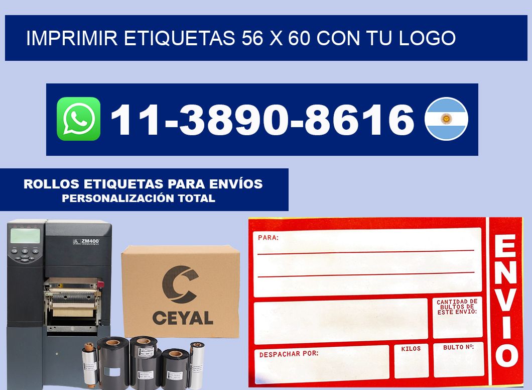 imprimir etiquetas 56 x 60 con tu logo