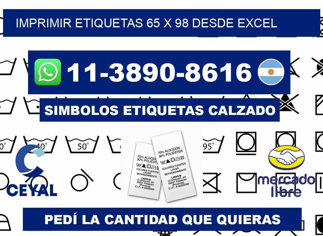 imprimir etiquetas 65 x 98 desde excel