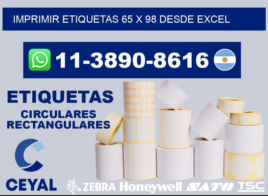 imprimir etiquetas 65 x 98 desde excel