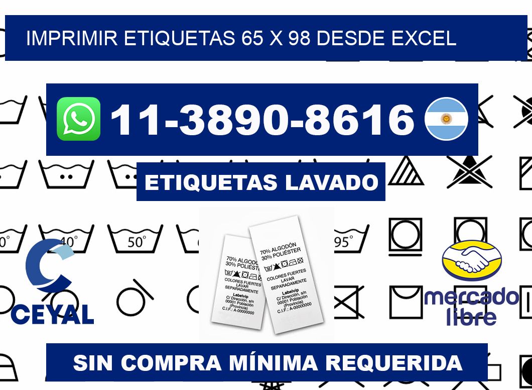 imprimir etiquetas 65 x 98 desde excel