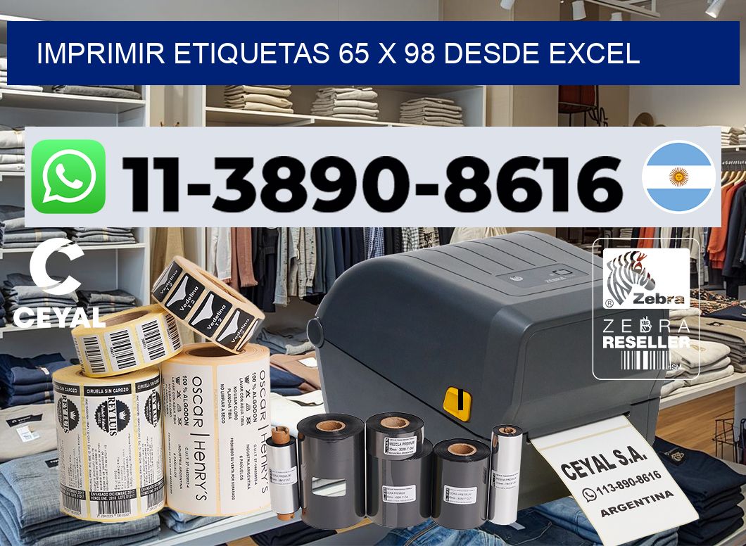 imprimir etiquetas 65 x 98 desde excel