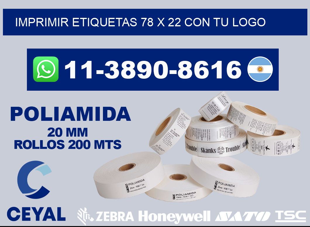 imprimir etiquetas 78 x 22 con tu logo
