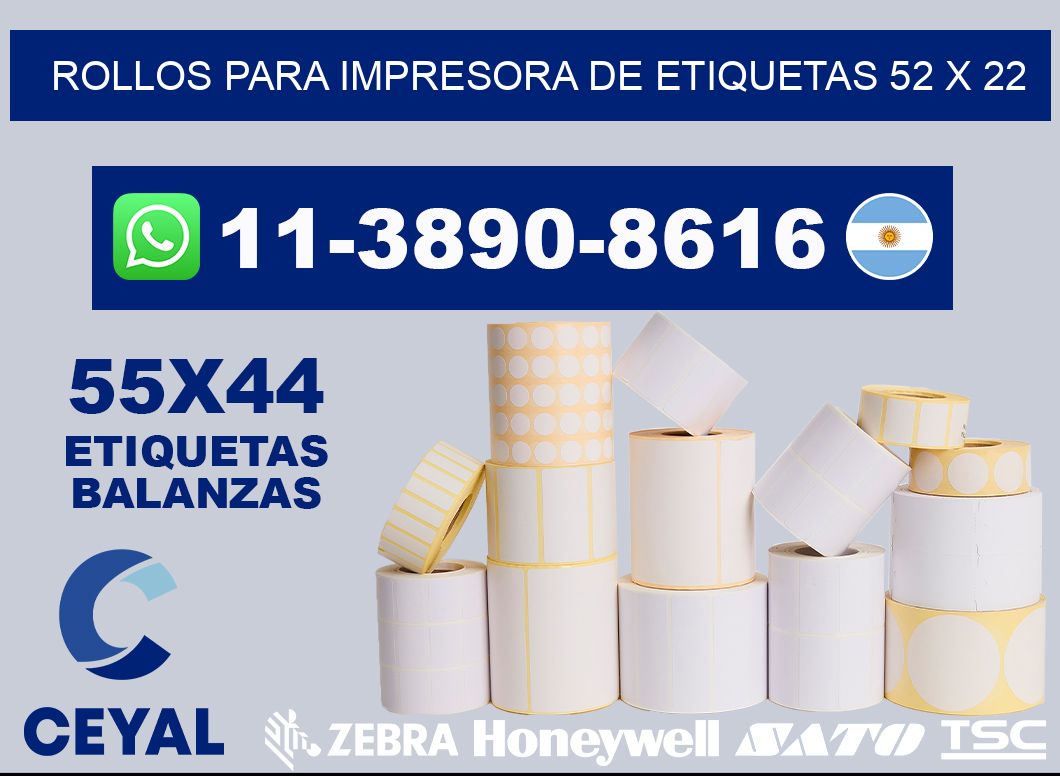 rollos para impresora de etiquetas 52 x 22