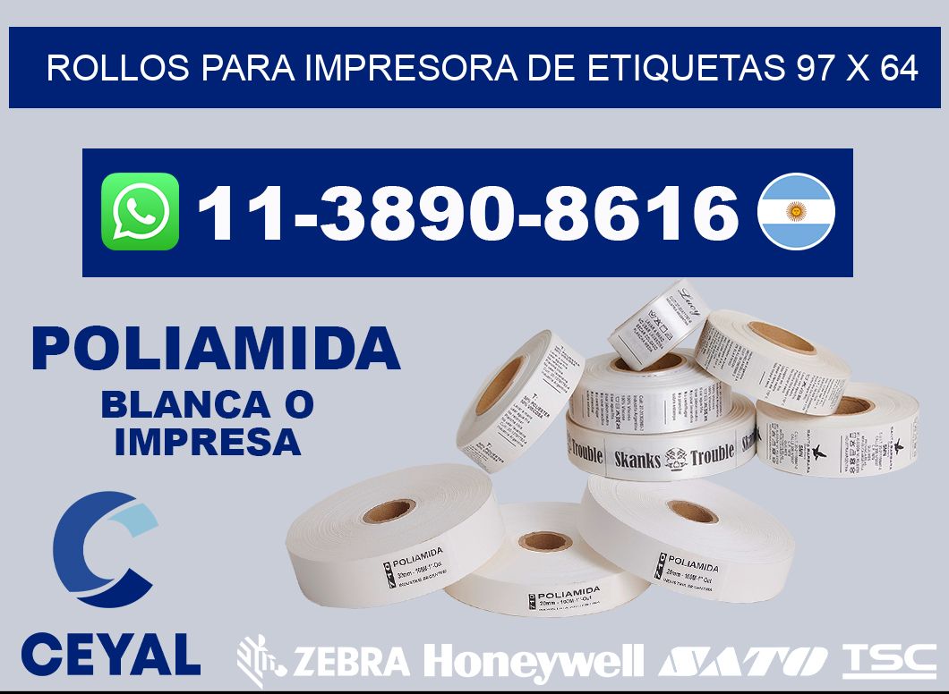 rollos para impresora de etiquetas 97 x 64