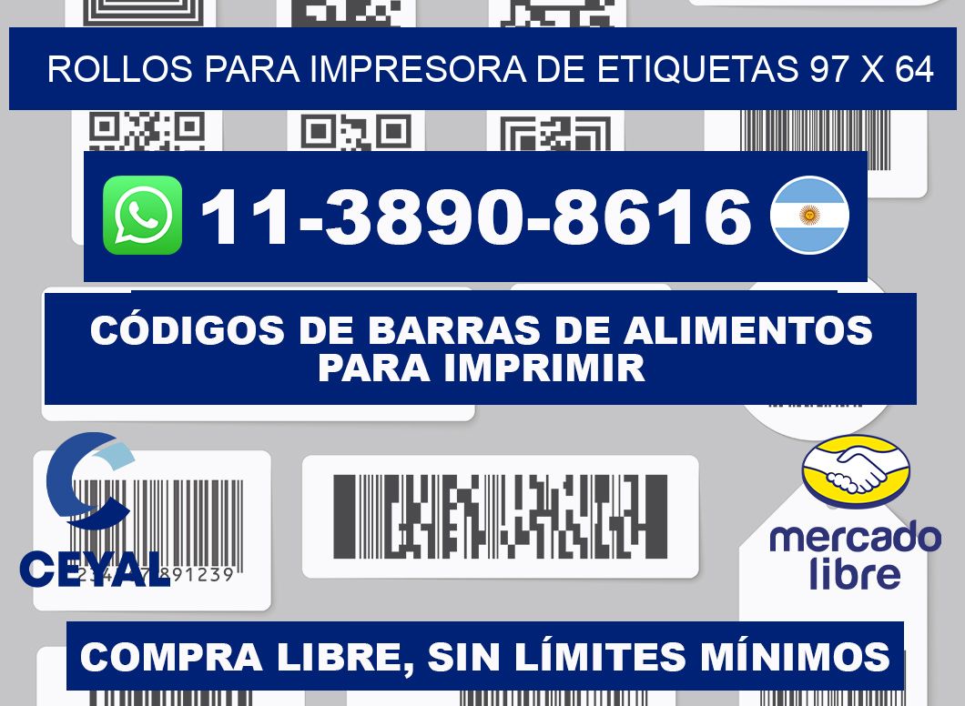 rollos para impresora de etiquetas 97 x 64